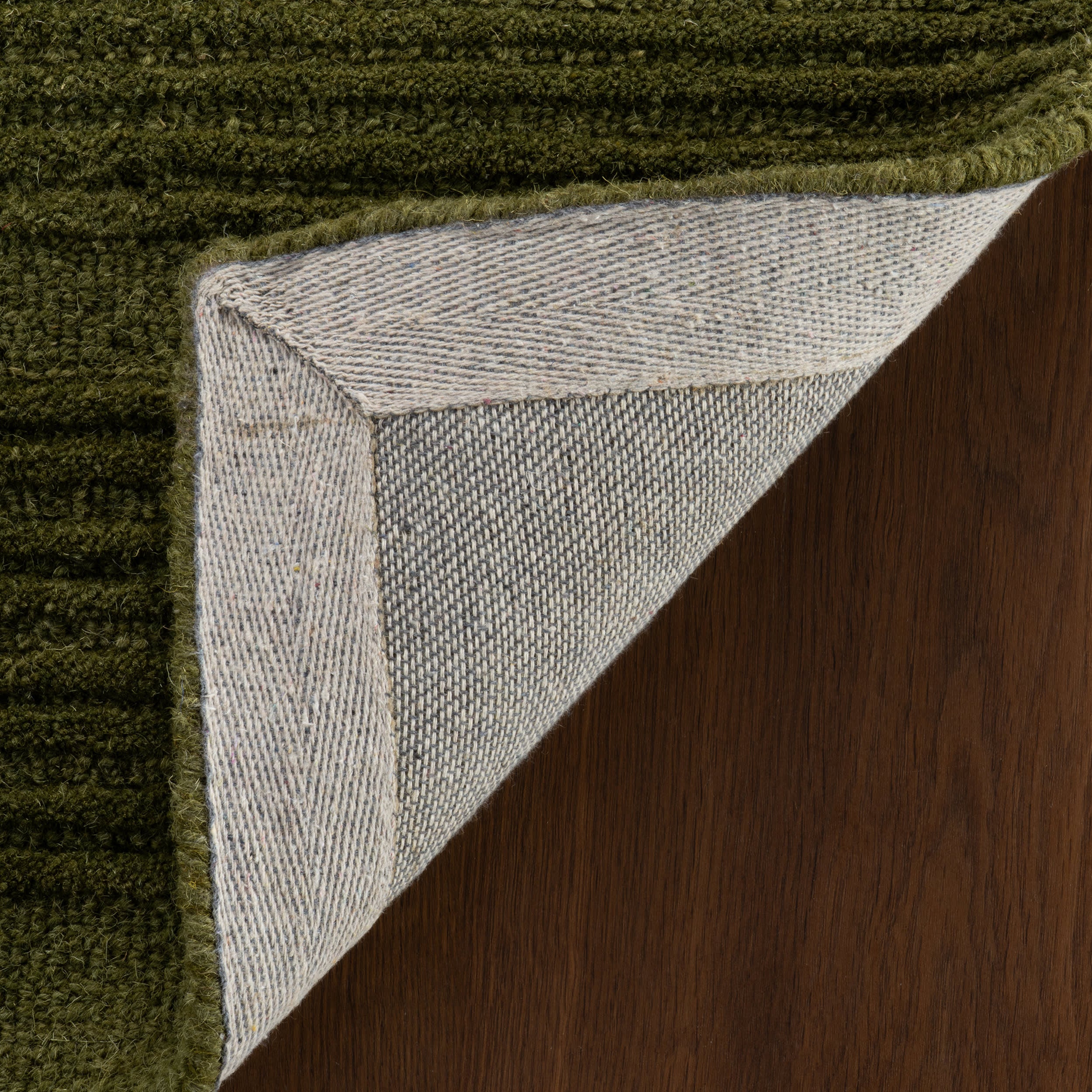 Cotina Modern Bordered Handmade Wool Rug | Green - Image 3