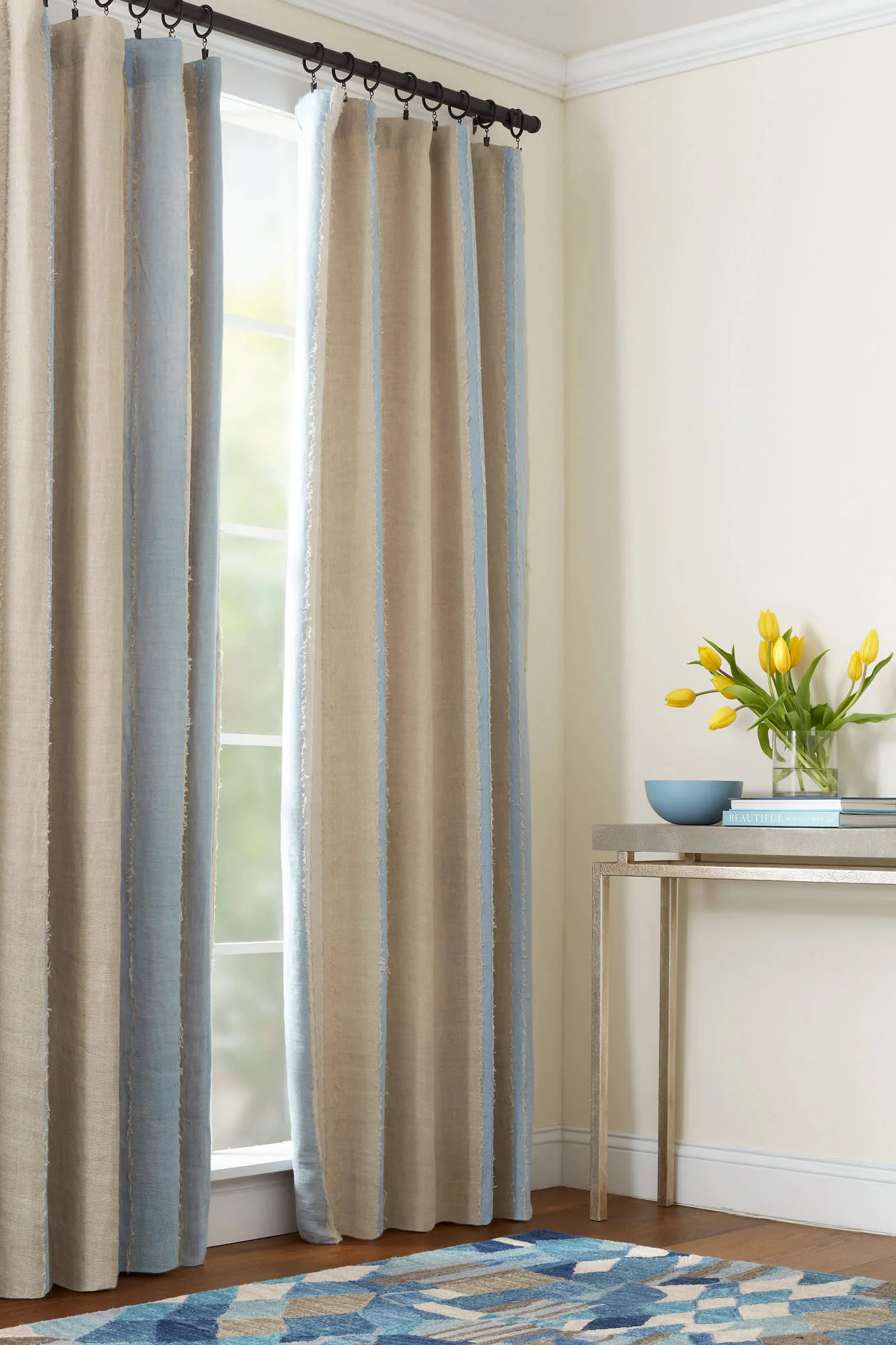 Deer Leap Hand Hooked Wool Rug | Blue - Image 5