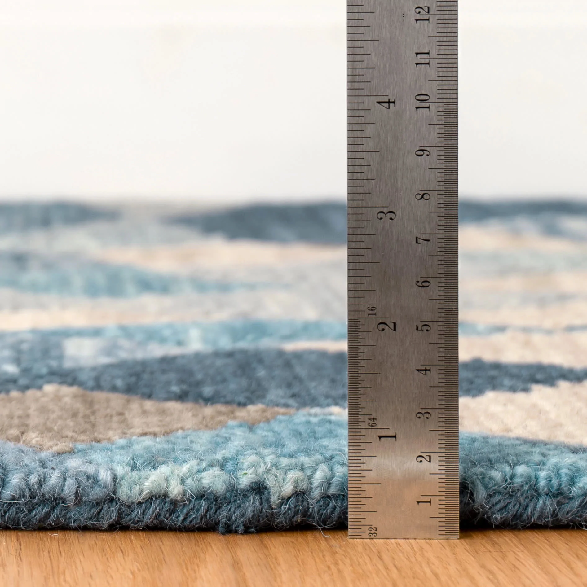 Deer Leap Hand Hooked Wool Rug | Blue - Image 7