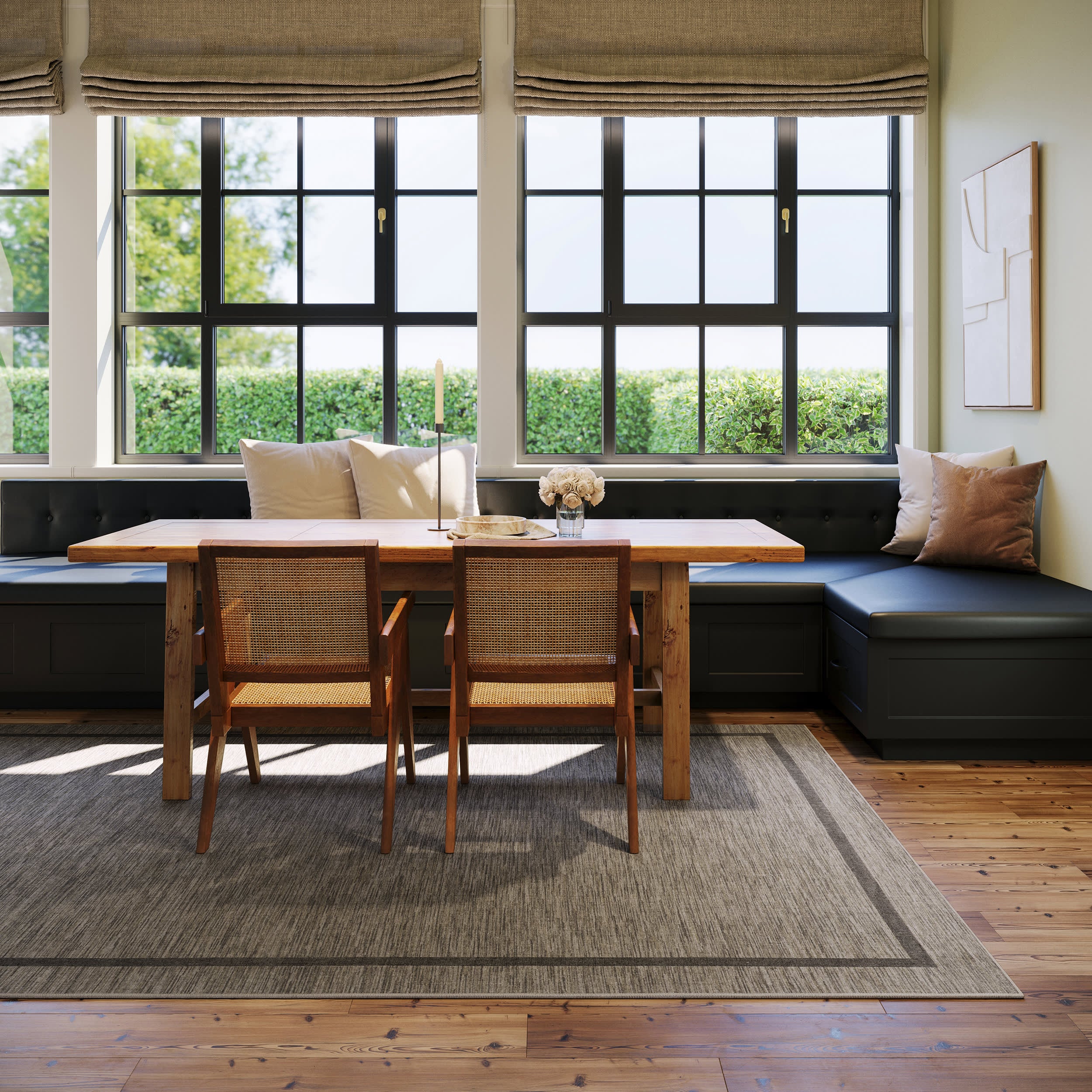 Hanover Bordered Washable Rug by Nate Berkus | Brown - Image 3