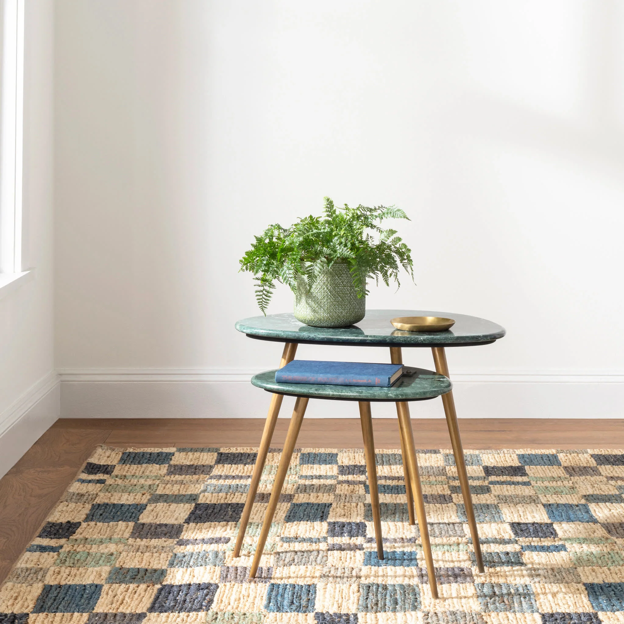 Kirby Handwoven Jute Rug | Blue - Image 3