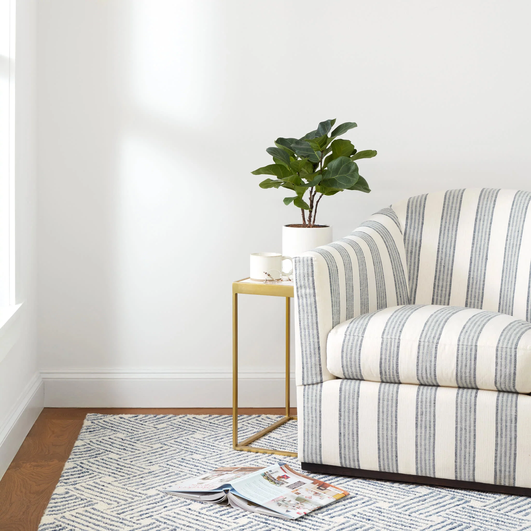 Layers Hand Hooked Wool Rug | Indigo - Image 3