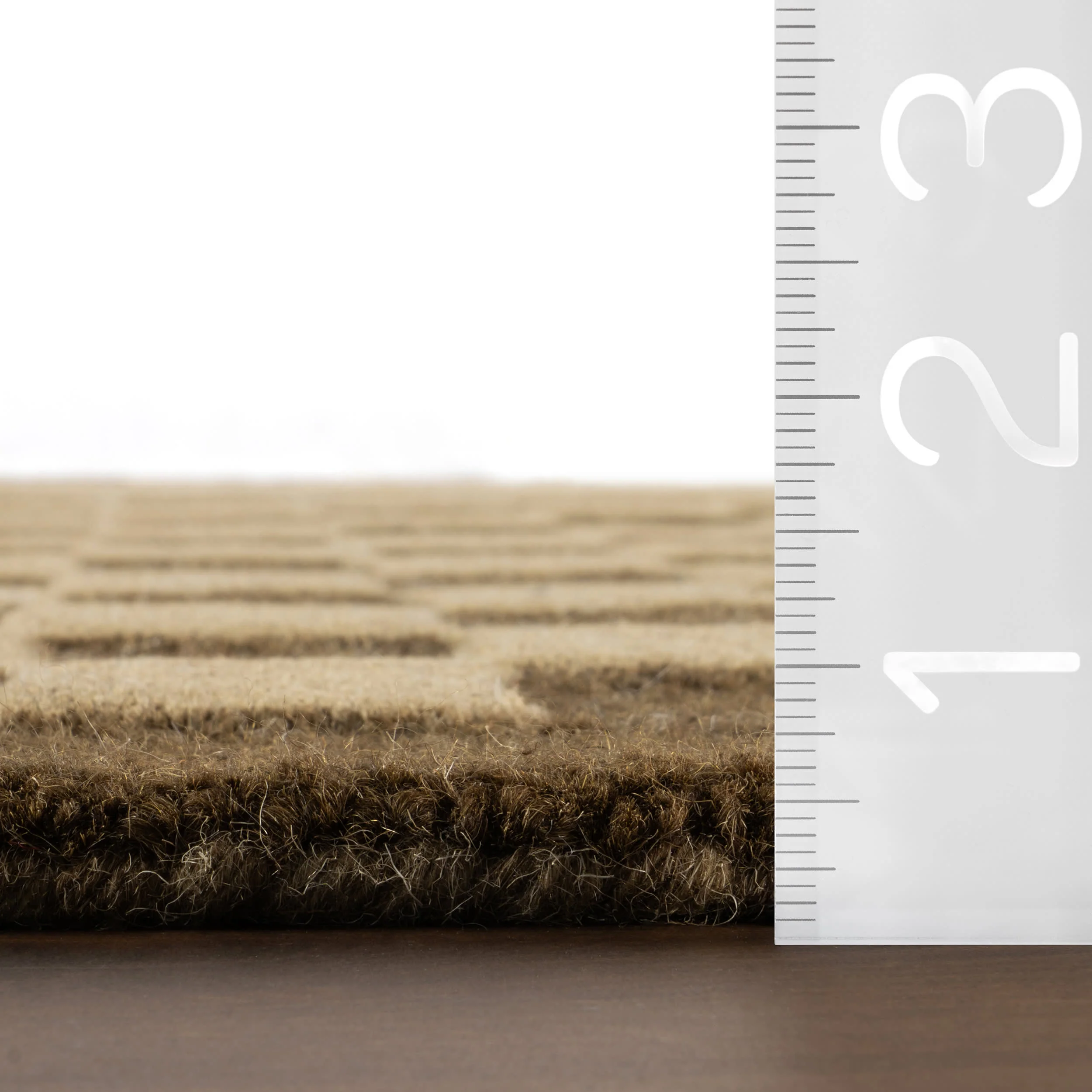 Linthea Modern Checkered Handmade Wool Rug | Brown - Image 6