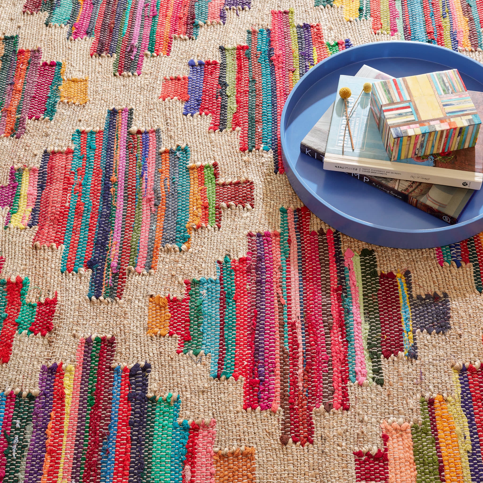 Mod Chindi Handwoven Jute Rug | Multi - Image 5