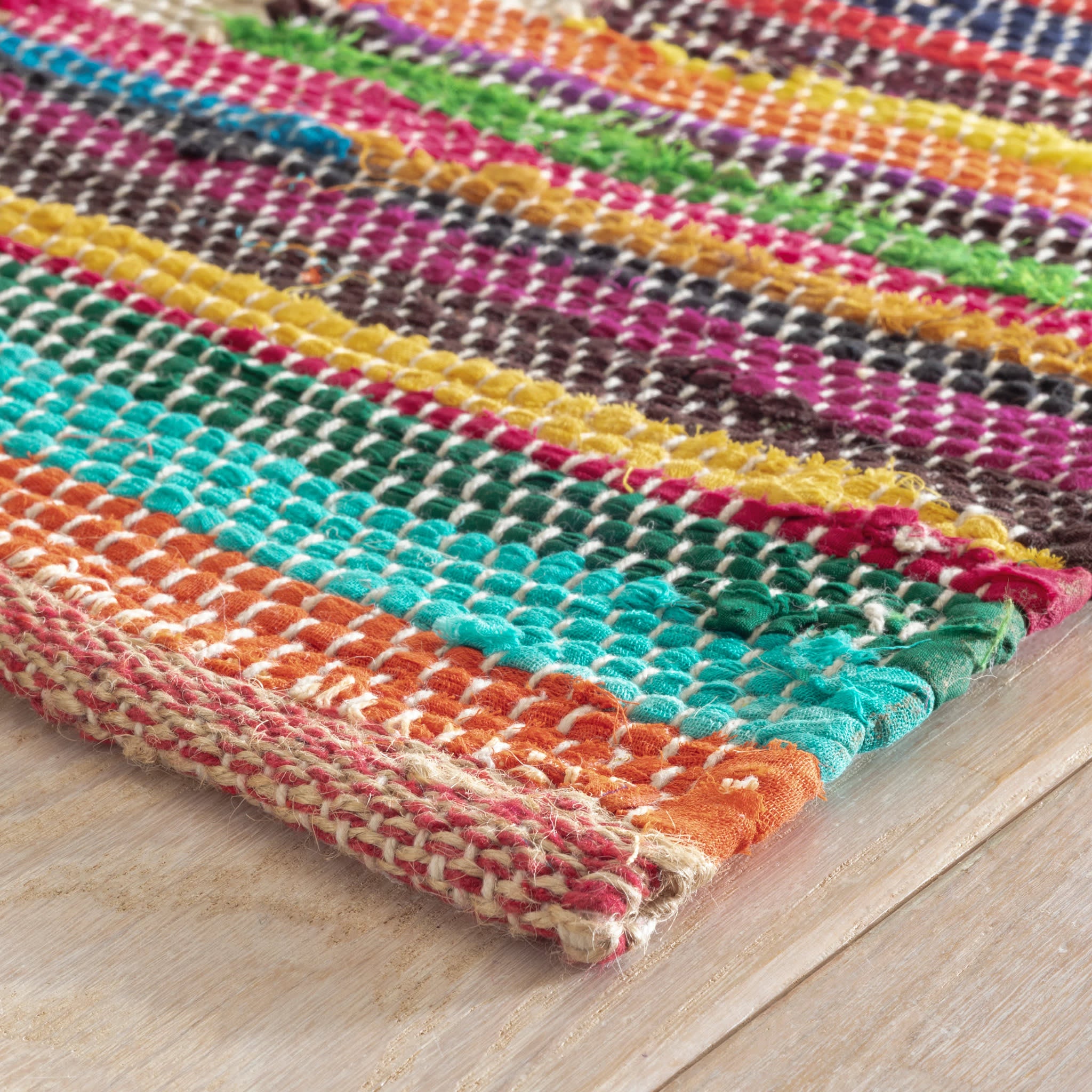 Mod Chindi Handwoven Jute Rug | Multi - Image 6