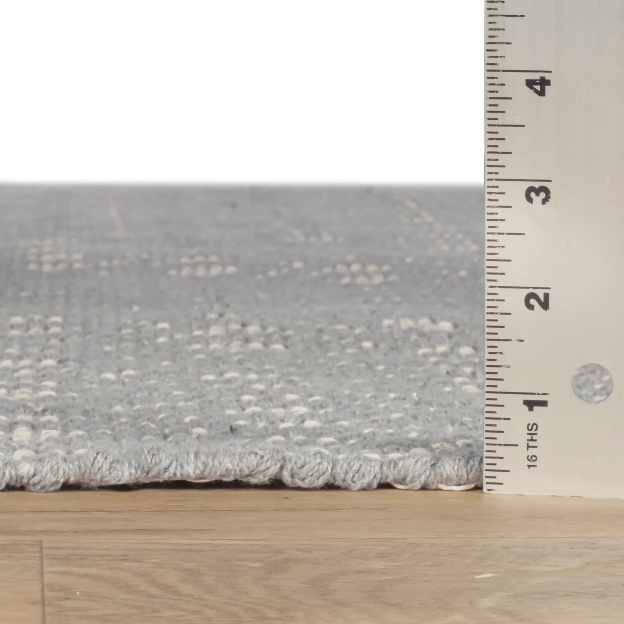 Optic Diamond Handwoven Cotton Rug | Grey/Ivory - Image 4