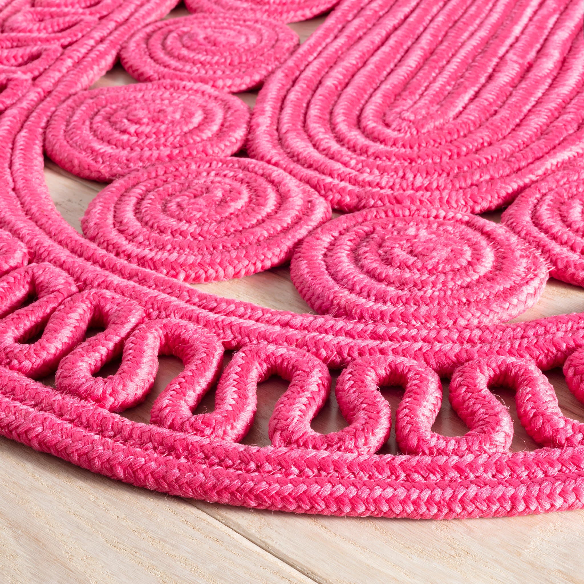 Reef Handwoven Indoor/Outdoor Oval Rug | Fuchsia - Image 4