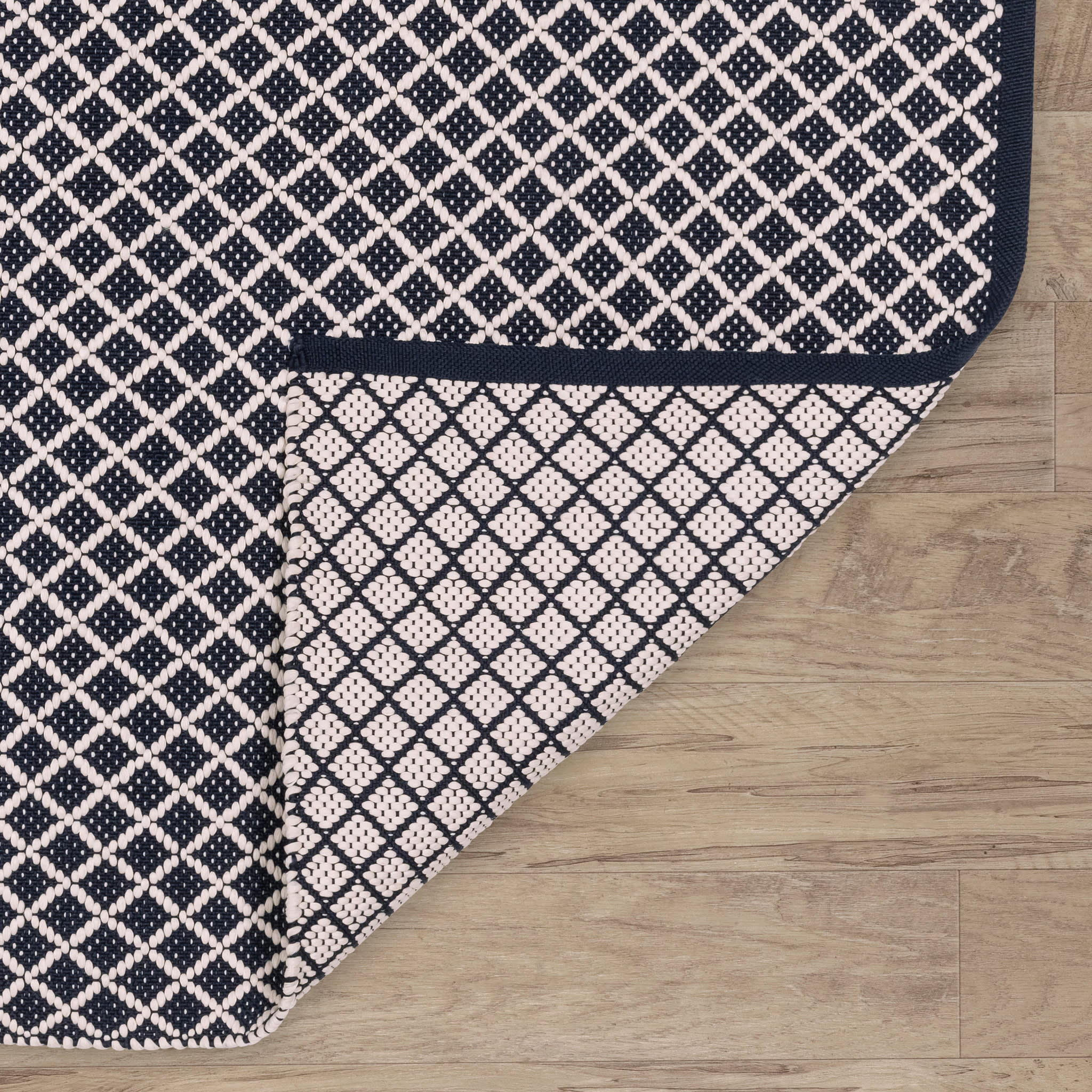 Trellis Handwoven Indoor/Outdoor Rug | Navy - Image 6